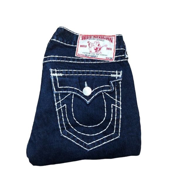 Vintage True Religion Jeans Size 36 BILLY SUPER T Blue - Picture 5 of 9